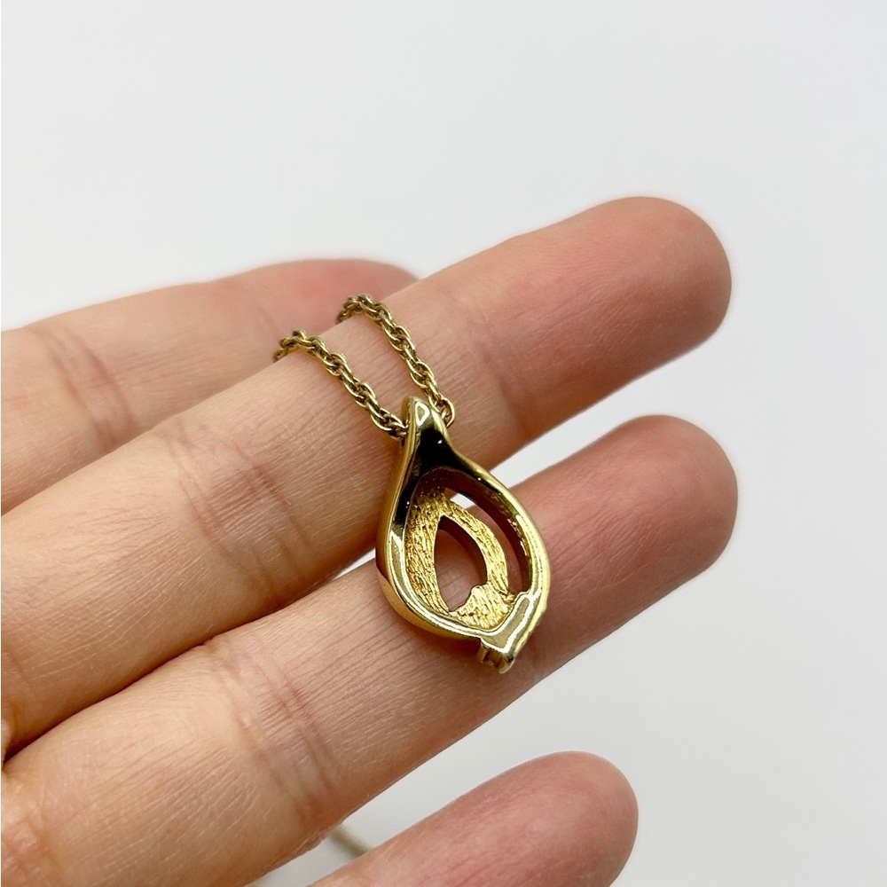 Dior Gold Plated Necklace with with Rhinestones on Pendant - Picture 3 of 5